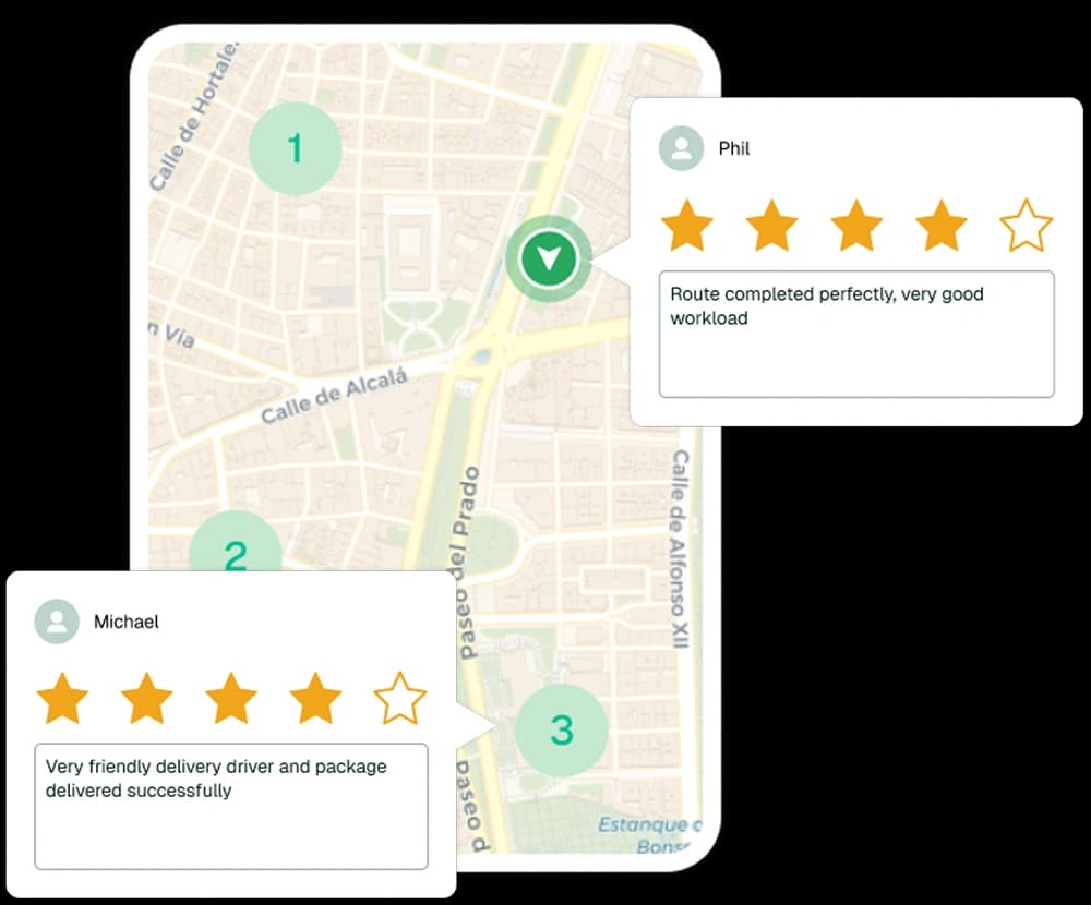 Customer feedback dashboard with satisfaction scores and ratings
