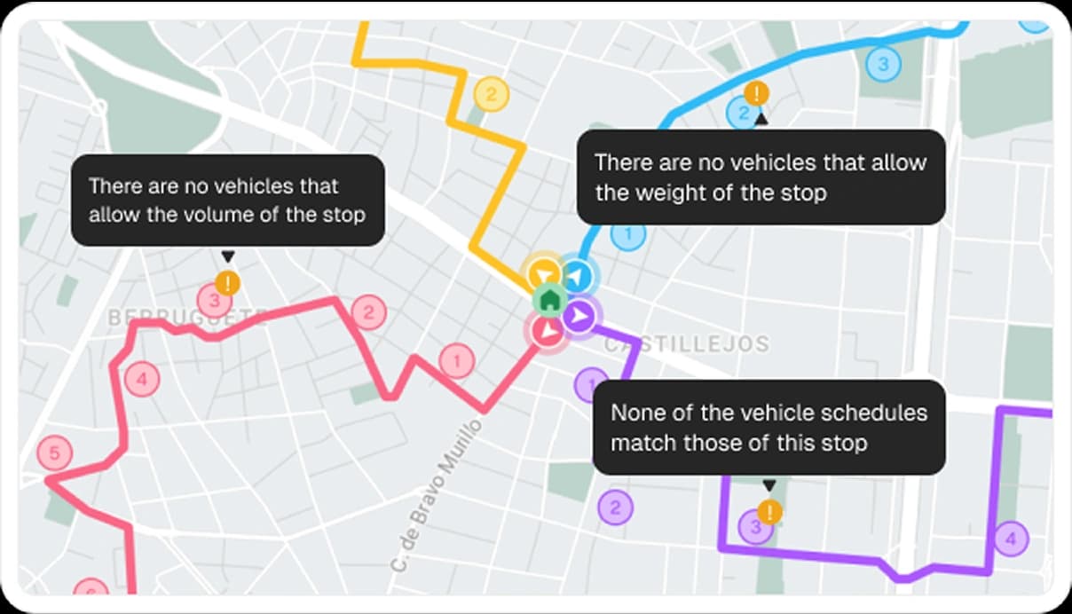 Operations control tower with live fleet map and exception alerts