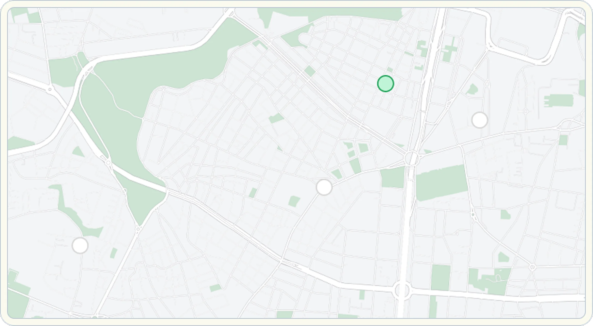 Map view with route markers for cross-team governance and supervisor control