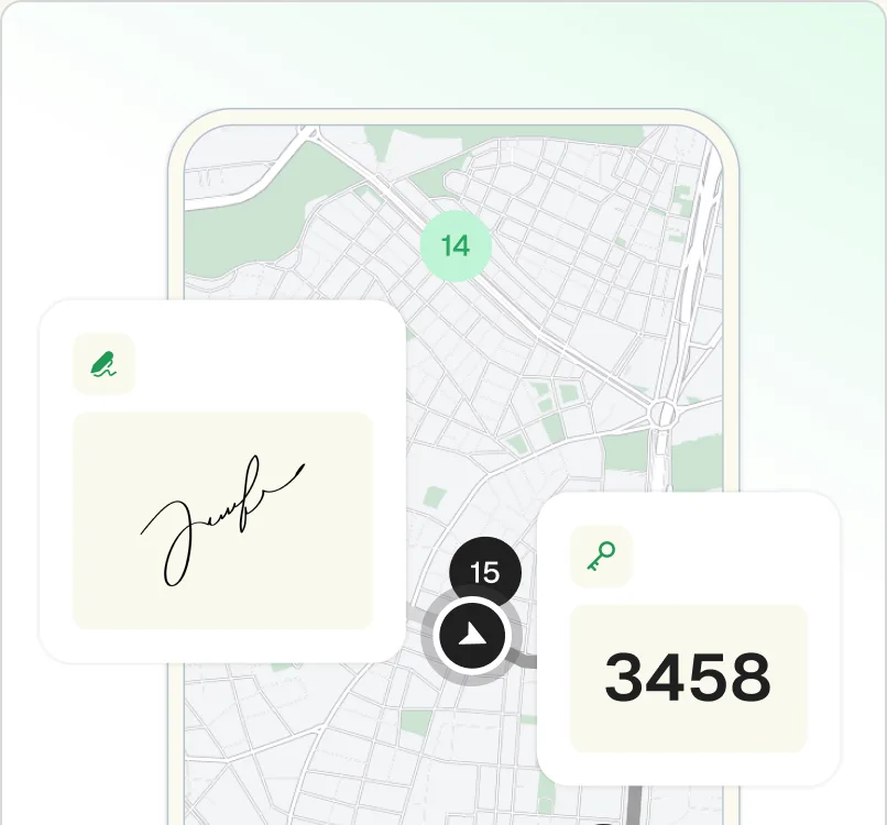 Prueba de entrega con firma digital y código de acceso en la app de Routal