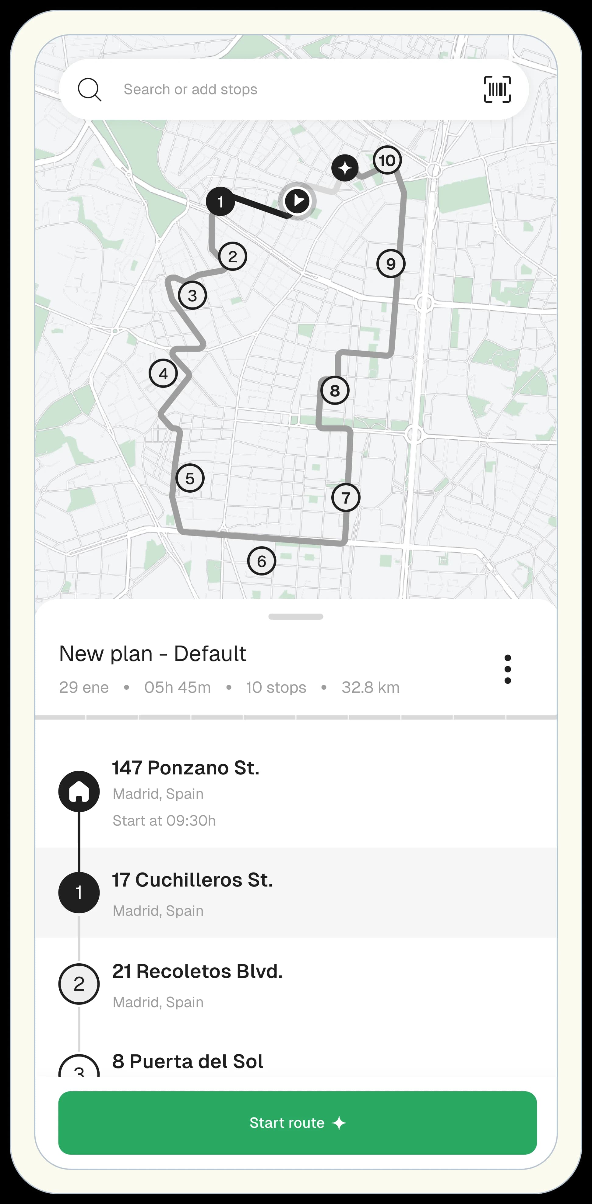 App de conductor de Routal en el móvil